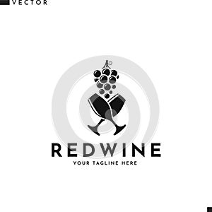 Red wine logo. Abstract sign