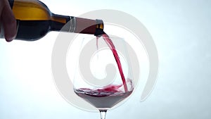 Red wine pouring