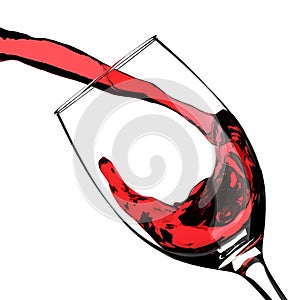 Red Wine Pouring Glass Splash