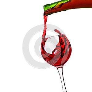 Red Wine Pours With A Splash