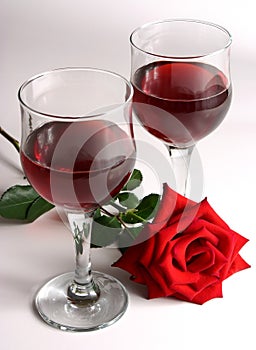 Red wine and rose