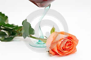 Red wine and rose