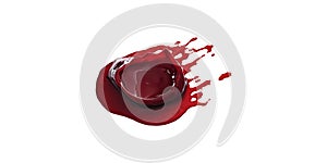 Red wine splash explosion isolated on transparent background
