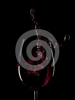 Red wine splash silhouette