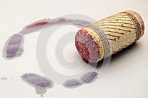 Red wine stain and cork
