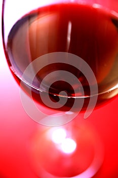 Red wine in stem glass close up