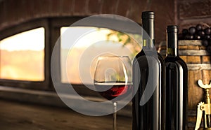 Red wine tasting in the winery cellar