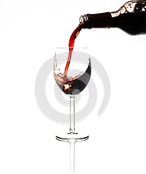 Red Wine on white background