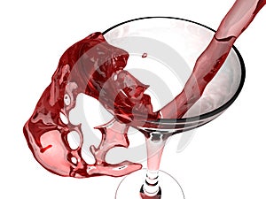 Red wine and wine glass