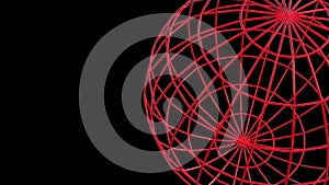 Red Wireframe Globe Background Loop