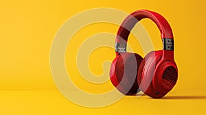 The red wireless headphones.AI generated image