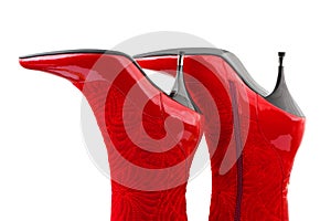 Red woman boots