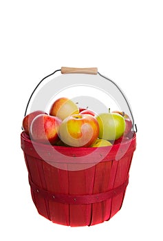 Red Wooden Basket full of Apples