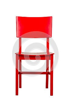 Red wooden chair