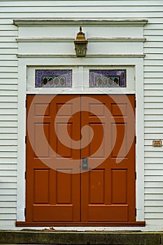 Red Wooden Church Door c.1847