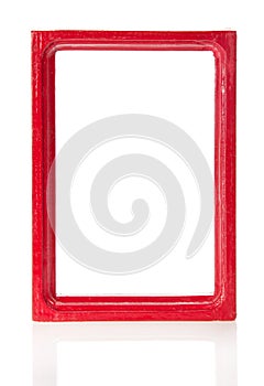 Red wooden frame for pictures or the photos