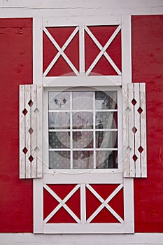 A red wooden house. Russian architecture