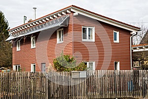 Red wooden house , sweden stil photo