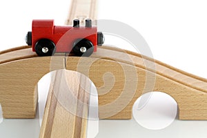 Red wooden toy train