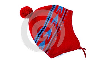 Red woolen winter hat