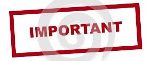 Red word Important on a white background
