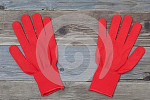 Red working gloves