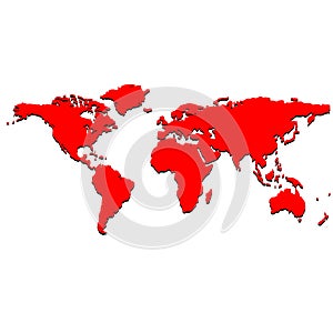 Red world map