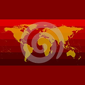 Red World Map Vector
