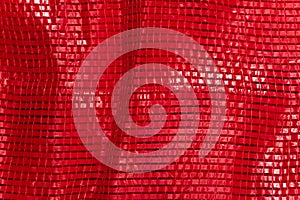 Red Woven Plastic Texture Background