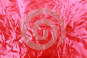 red wrinkled plastic texture background