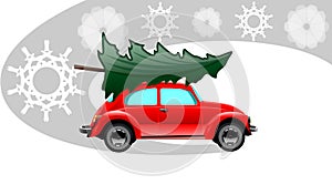 Red xmas car