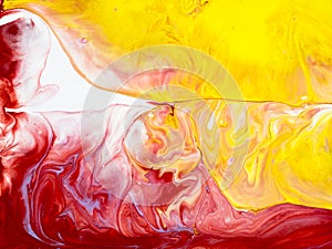 Red and yellow abstract creative hand painted background