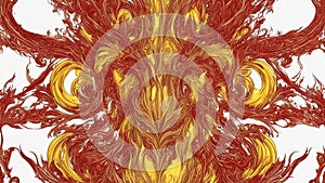 red and yellow background A red and yellow flaming face that flickers