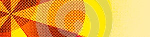 Red and yellow baner with an abstract pattern.