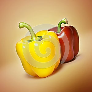 Red and yellow bell peppers