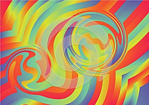 Red Yellow and Blue Gradient Curvature Ripple Lines Background Vector Art