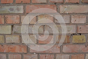 Red yellow Brick wall background texture