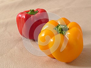 Red and yellow capsicum