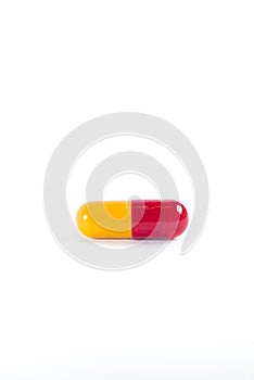 Red and yellow capsules pill medicine