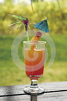 Red and yellow coloured cocktail