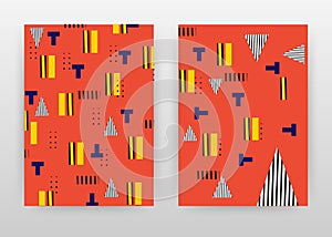 Red yellow design for annual report, brochure, flyer, poster. Abstract red background vector illustration for flyer, leaflet,