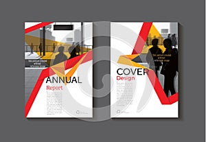 Red and yellow design book cover modern cover abstract Brochure