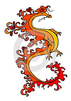 Red and yellow dragon