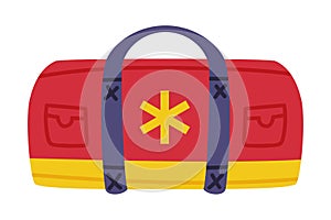 Red and Yellow Emergency and Rescue Medical Bag Vector Illustration