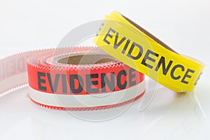 Red and yellow evidence tape