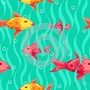 Red and yellow fishes pattern