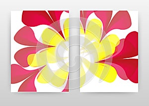 Red yellow flower petals abstract design of annual report, brochure, flyer, poster. Red yellow concept on white background vector