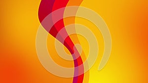 A red-yellow gradient of bright fire color slowly undulates in shape. visualization of curved lines. the concept of the