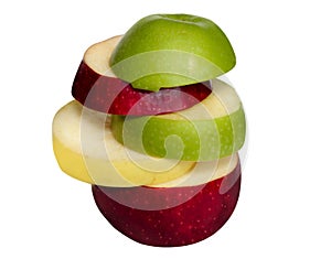 Red, yellow and green apples