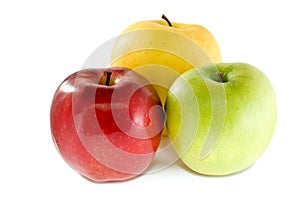 Red, yellow and green apples